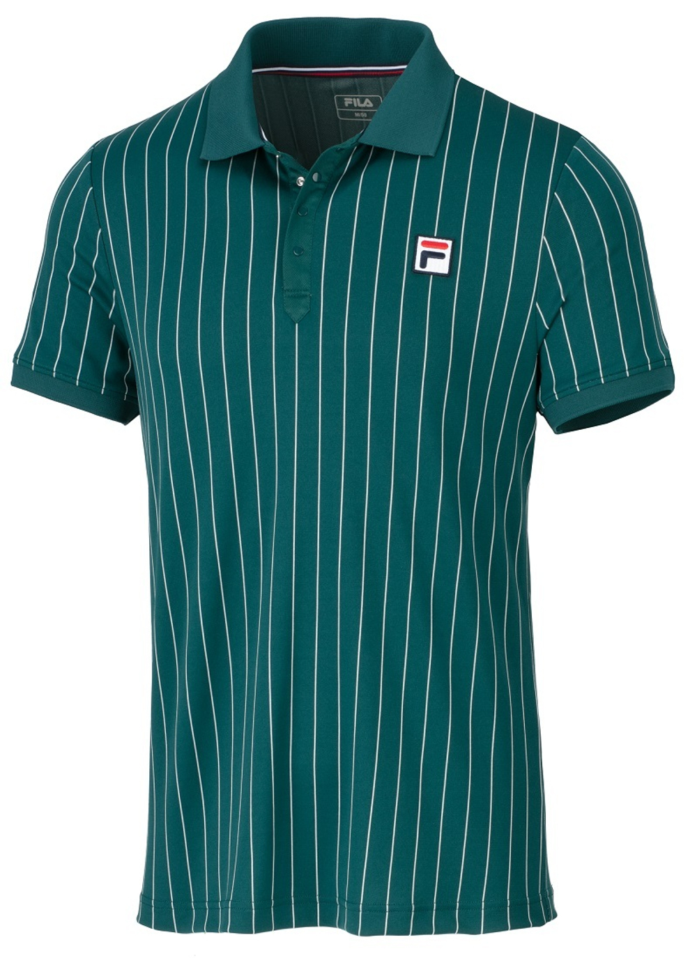 Мужское теннисное поло Fila Polo Stripes - deep teal/white
