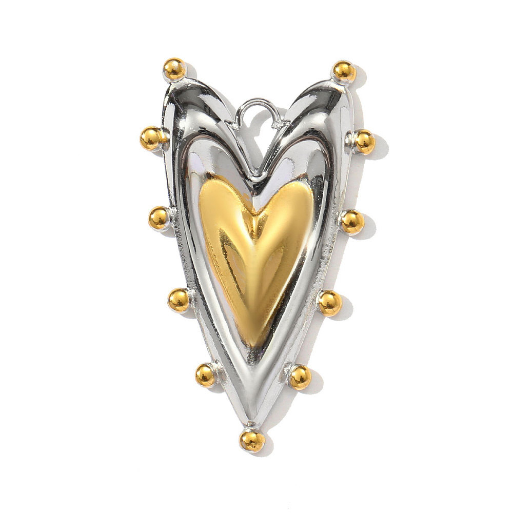 52238-б Подвеска "Сердце пойзон" 35*20мм, биколор