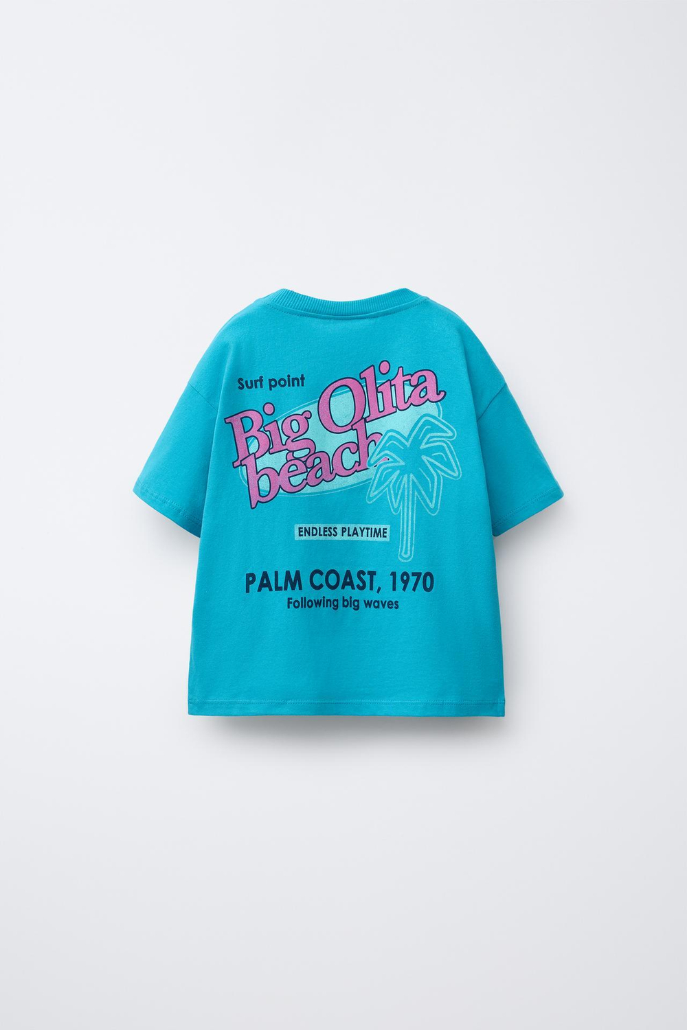 ZARA ФУТБОЛКА С НАДПИСЬЮ, ЯРКО-СИНИЙ