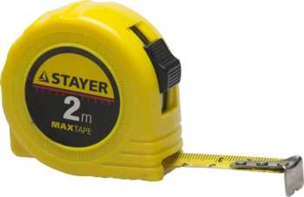Рулетка в ударопрочном корпусе из ABS, 2м / 16мм, STAYER MaxTape, 34014-02-16