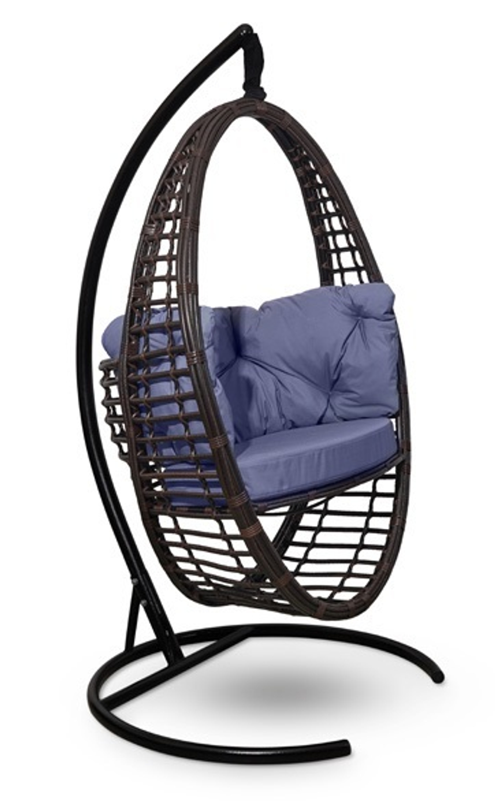 Подвесное кресло-кокон Derbent черное, синяя подушка (Laura Outdoor)