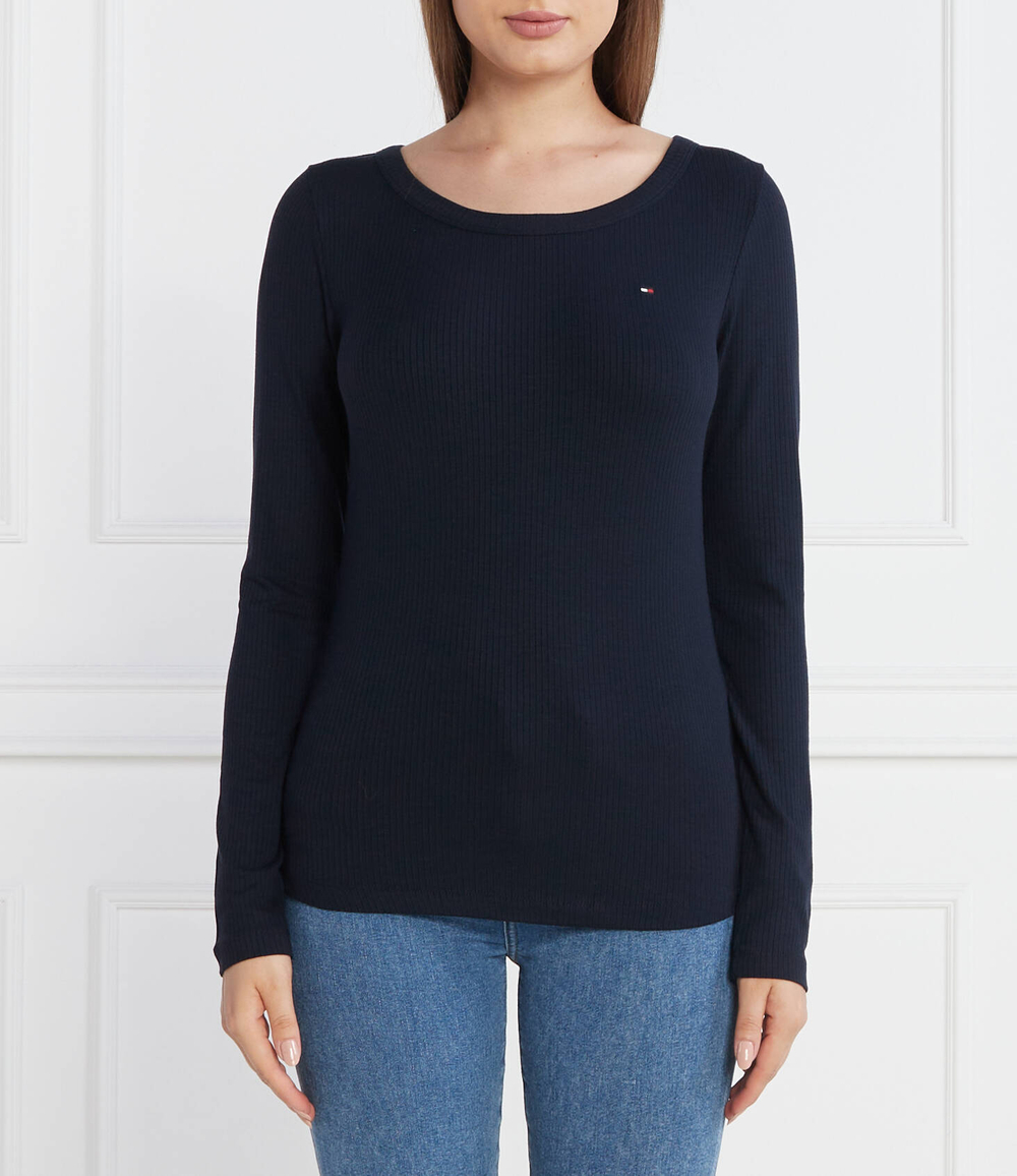 Блузка 5X2 RIB O-NK LS Tommy Hilfiger - темно-синий(WW0WW38869)