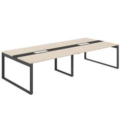 AG.2-3216.AR.72.AN.AN / Стол для переговоров 3200х1638х750 / профиль О-образный: 70х20 антрацит; лючок: серебро; столешница: ак.равелло вставка антрацит