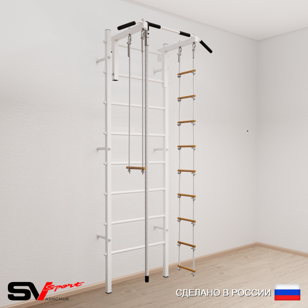 Шведская стенка Sv Sport 516 (Турник стандарт/Канат/Лестница/Трапеция)