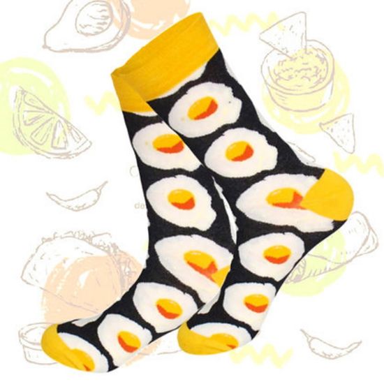 Носки "Яичница" р-р 38-45 (черный/желтый)