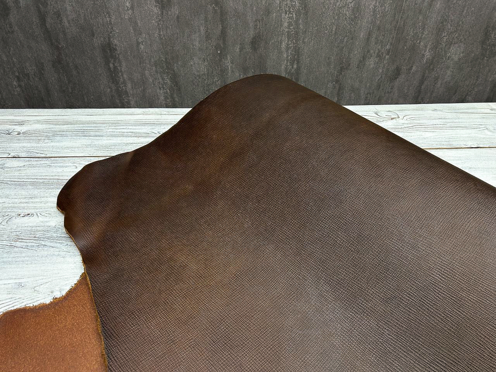 Сафьяно цв. Оливковый / Saffiano Oliva Brown, толщ. 3,0+ мм, ременная кожа