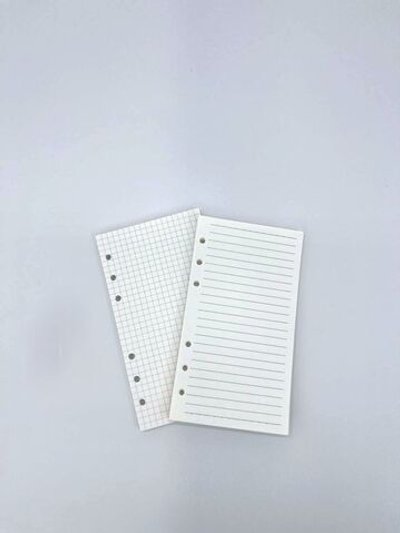 Запасные блоки А6 для блокнота на кольцах 90листов (клетка+линейка)