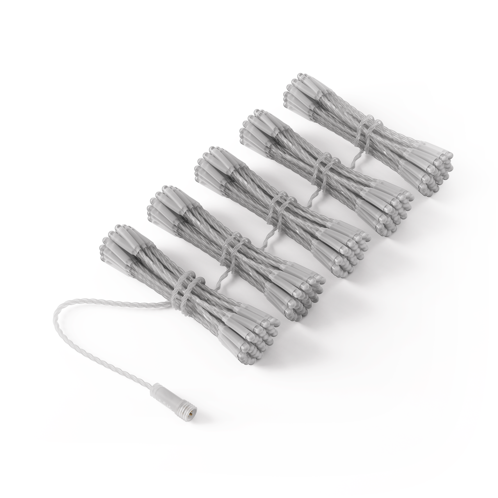 Twinkly Plus PLC Capsule Curtain - 5x50 RGB+W Fast, прозрачный провод