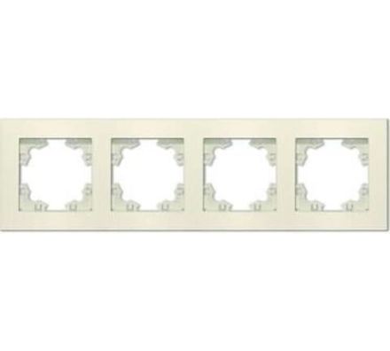 Рамка четырехместная горизонтальная "UNIVersal" серия "Афина" слоновая кость (ivory) (HU2312)