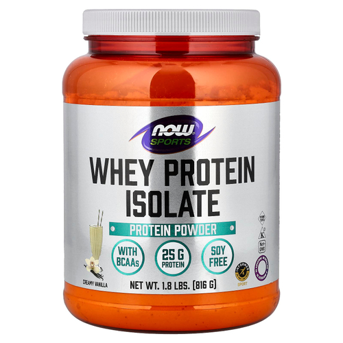 NOW Foods, Sports, изолят сывороточного протеина, кремовая ваниль, 816 г (1,8 фунта)