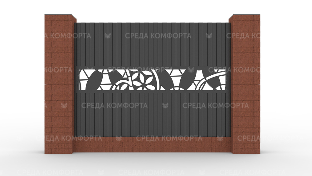 Забор из профлиста 2500х2000 мм ZBR0021