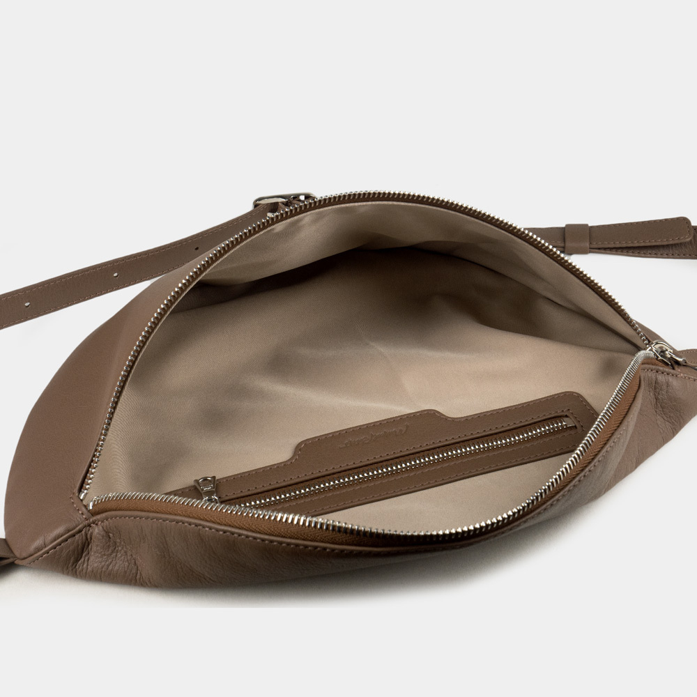 Сумка поясная Vilnius из кожи теленка, цвета кофе