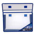 Папка А4 на кнопке, прозрачный пластик, дизайн на уголке, 50мм, микс 12 дизайнов