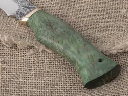 Нож "Щукарь", сталь Bohler N690, рукоять зеленая стабилизированная береза