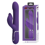 Фиолетовый вибратор-кролик Falin с вращением бусин - 22,7 см. (Цвет: фиолетовый)