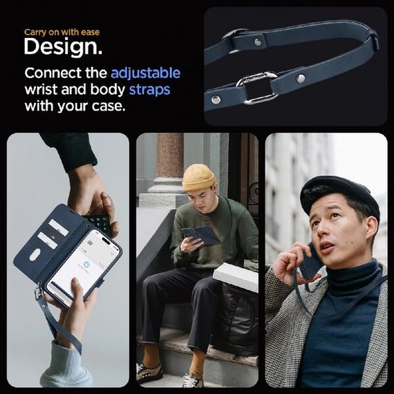 Чехол Spigen Wallet S Pro для iPhone 15 Pro Max (ACS06606) синий