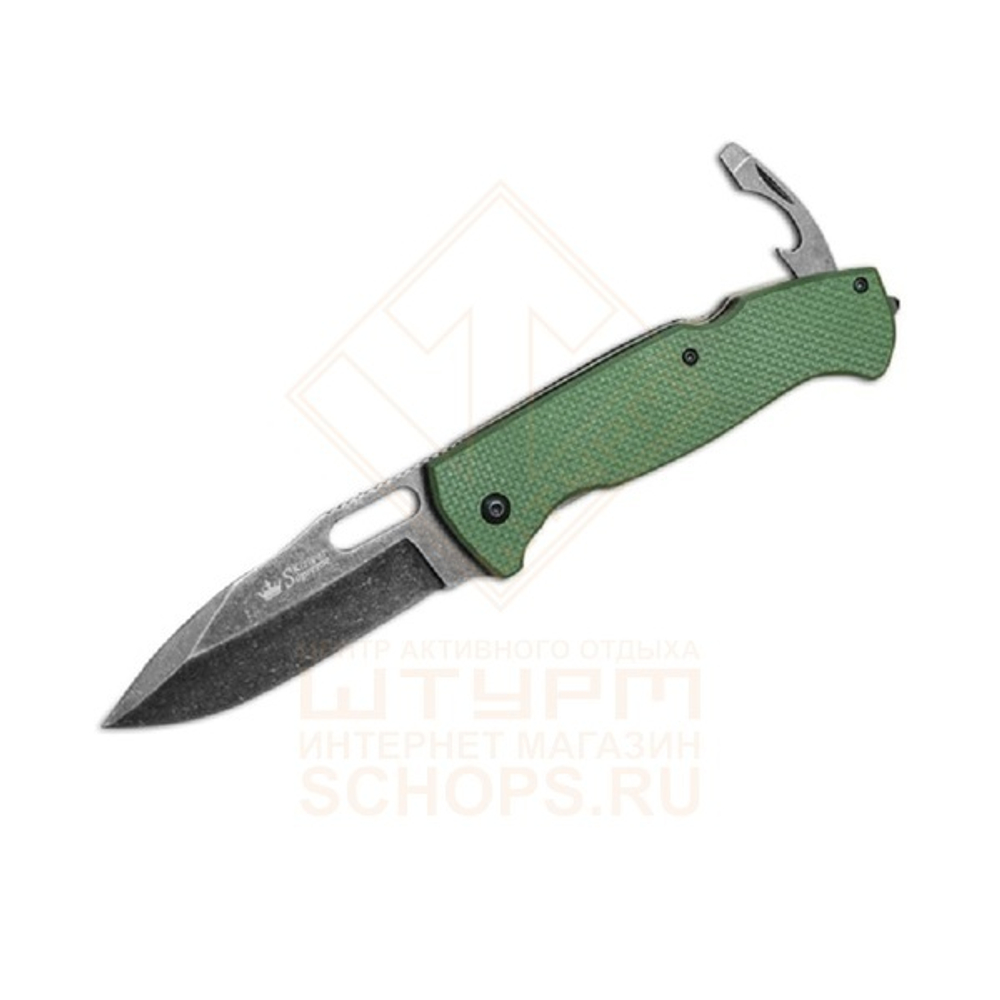 Нож складной Kizlyar Supreme Ute 440C G10, Green/Stonewash