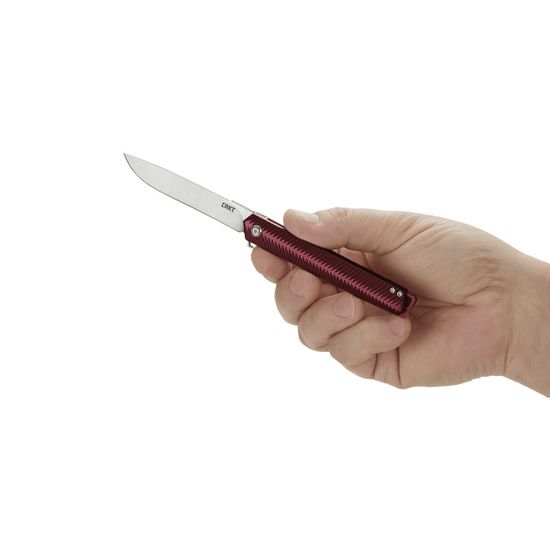 Складной нож CRKT K820BXP Stylus Maroon c клинком из стали Sandvik™ 12С27, рукоять Stainless Steel
