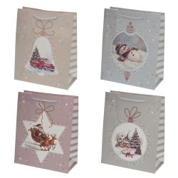 GAEM Пакет подарочный M (бумага 210г/м2, блок 12шт), L26 W12 H32 см, 4в.