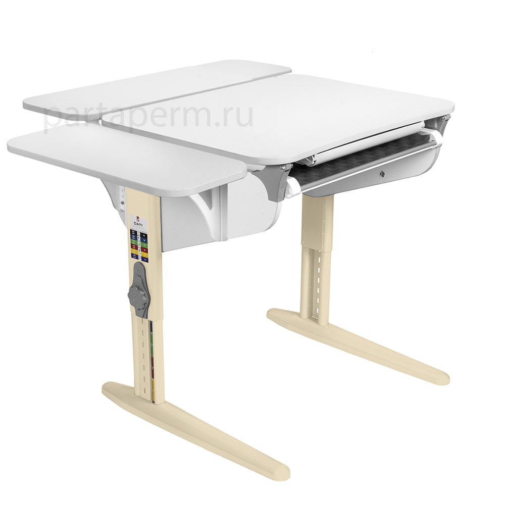 Растущая парта Дэми СУТ 44 с лотком и полками СУТ.32.250 и СУТ.45.310 (1000×715 мм)