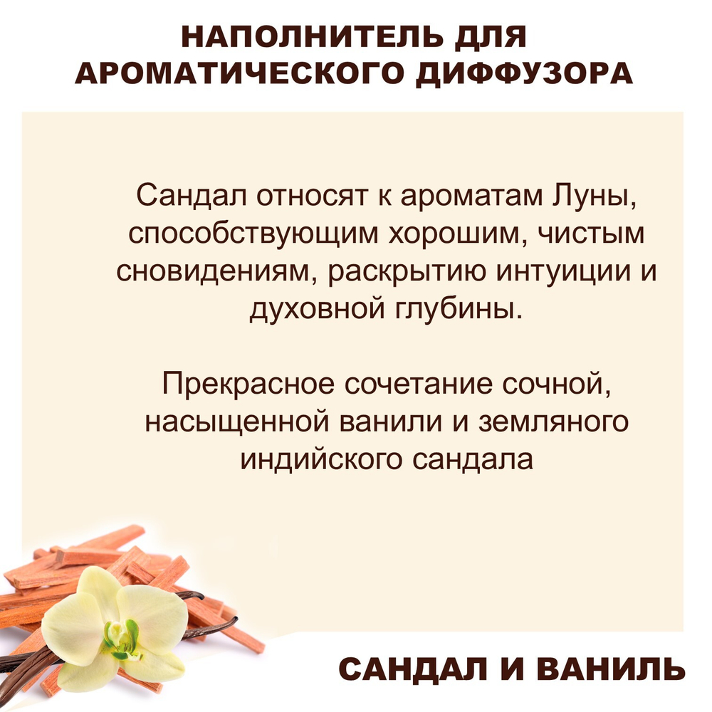 САНДАЛ И ВАНИЛЬ - Наполнитель для ароматического диффузора