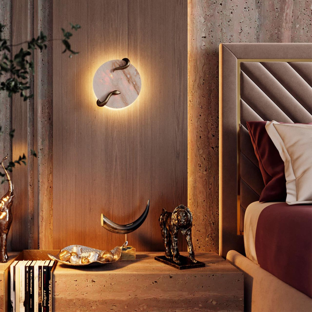 7033/10WL L-VISION ODL25 181 Настенный светильник светильник металл/камень/декор из латуни IP20 1*15W 3000K 220V SNAKE