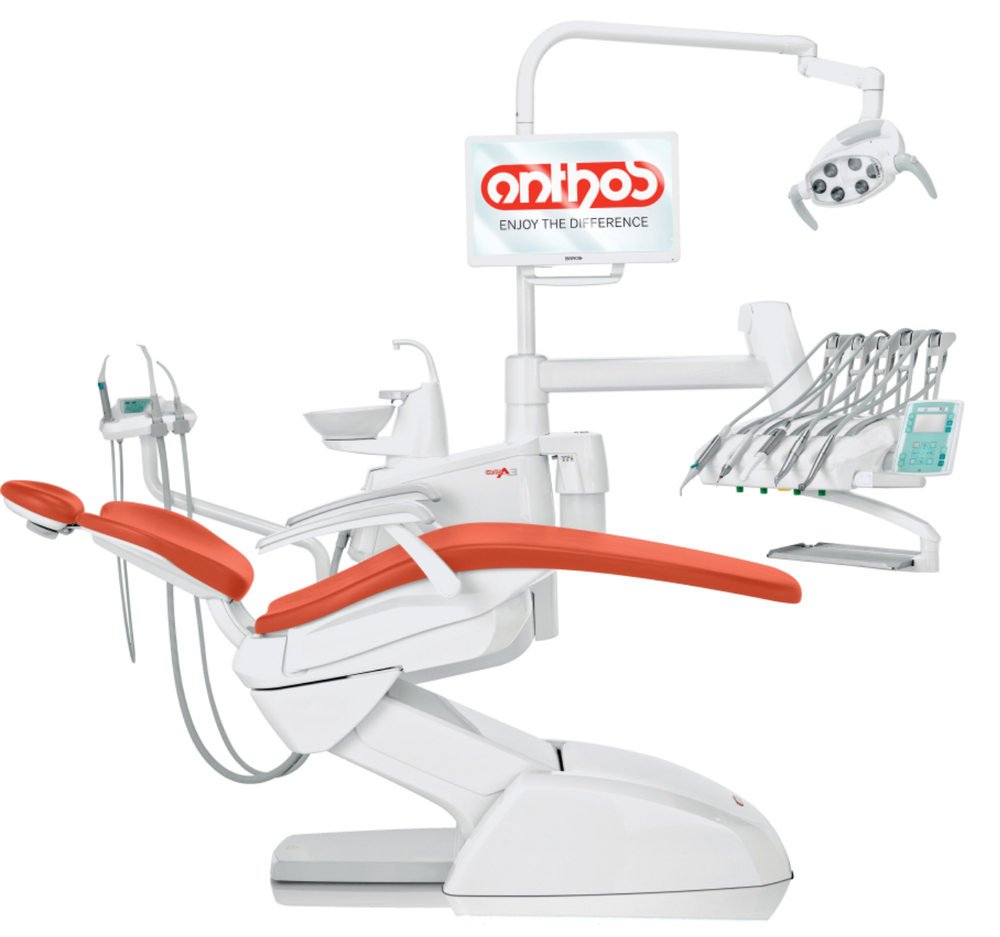 Стоматологическая установка Anthos A3 ( эл.мотор, 2 турб.,стул, светодиод светильник)