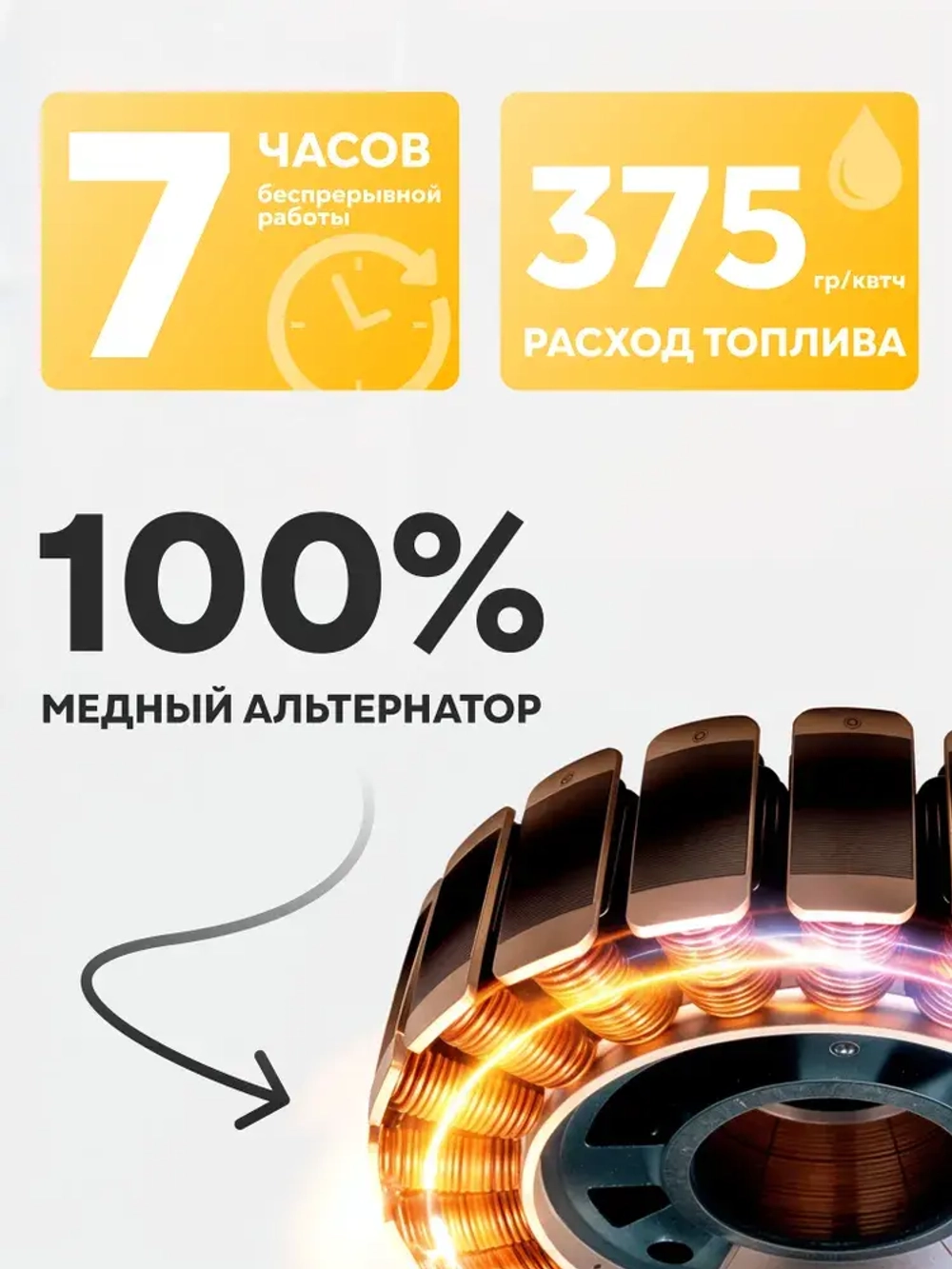 Генератор инверторный, HUTER 7.500 КВА (чистый синус; бензиновый)
