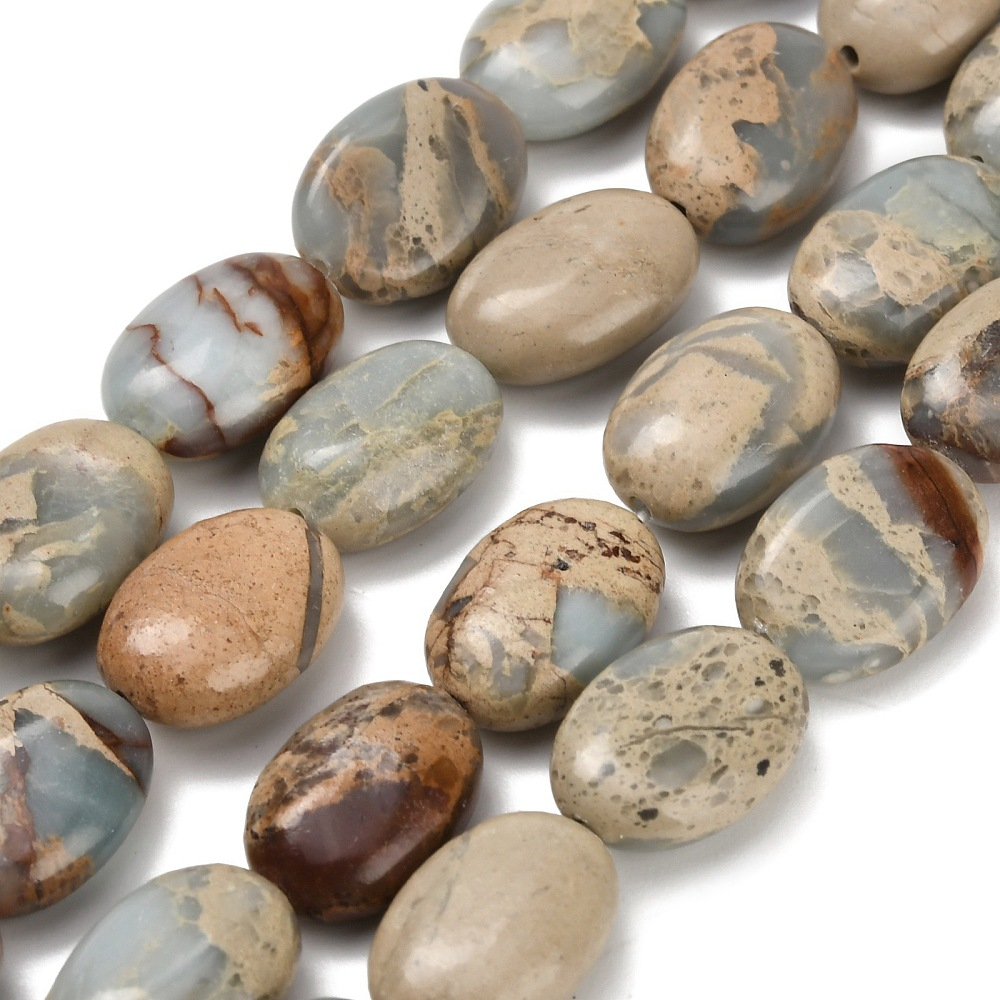 Бусины из яшмы, овал (10шт)