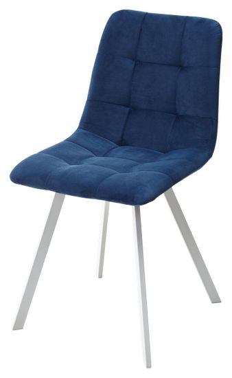 Стул CHILLI-Q SQUARE синий #29, велюр / белый каркас, 4 шт./1 к, М-City