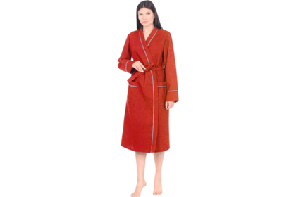Халат вафельный Home One с кантом коралл 60