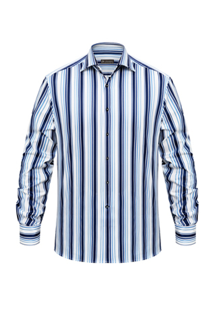 Рубашка с синими сатиновыми полосками Porto Cervo