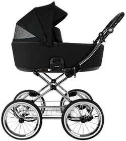 Детская коляска Roan Bass Next Classic d14 2.0 2 в 1 BSNC/95/2 Caviar/Black/руч.Cappuccino