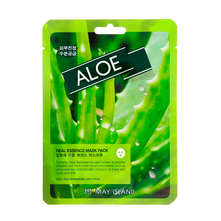 Маска для лица May Island Aloe Real Essence Mask Pack тканевая с алоэ вера 25 мл