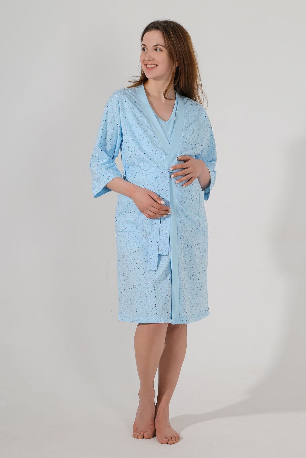 Халат женский Мамочка-6.1 Виотекс ГОЛУБОЙ