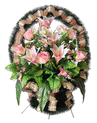 Ритуальная корзина из искусственных цветов «Ладья малая №03»