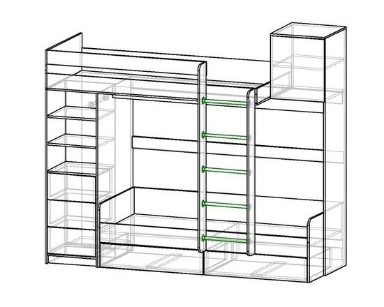 Кровать АТАМИ правая 1900-800
