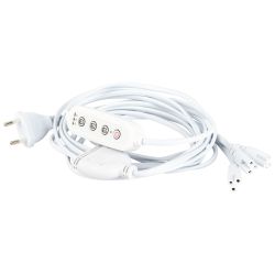 Разветвитель сетевой для линейных светильников ЭРА 3х IEC C5 3pin+timer на 3 точки с таймером 4, 8, 12H 2м | Аксессуары для фито светильников