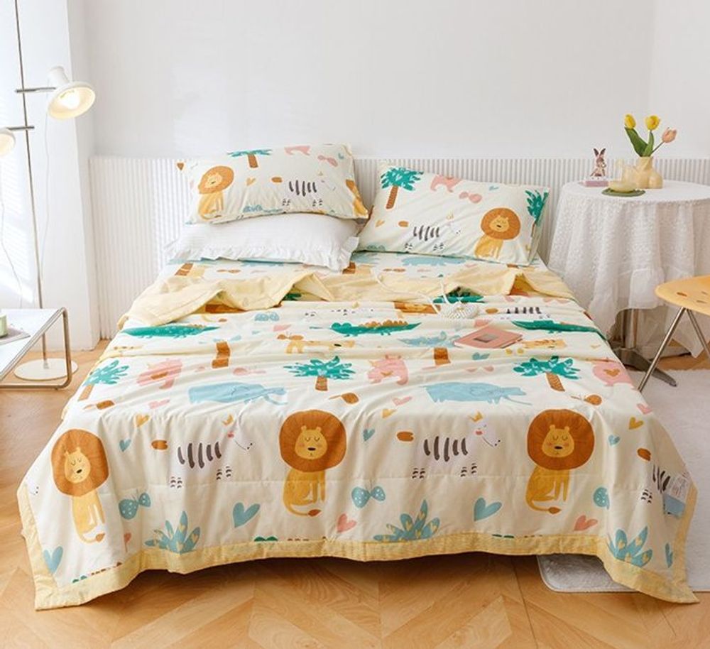 ZEPHYR HOME КПБ Полуторка с одеялом, белый лев