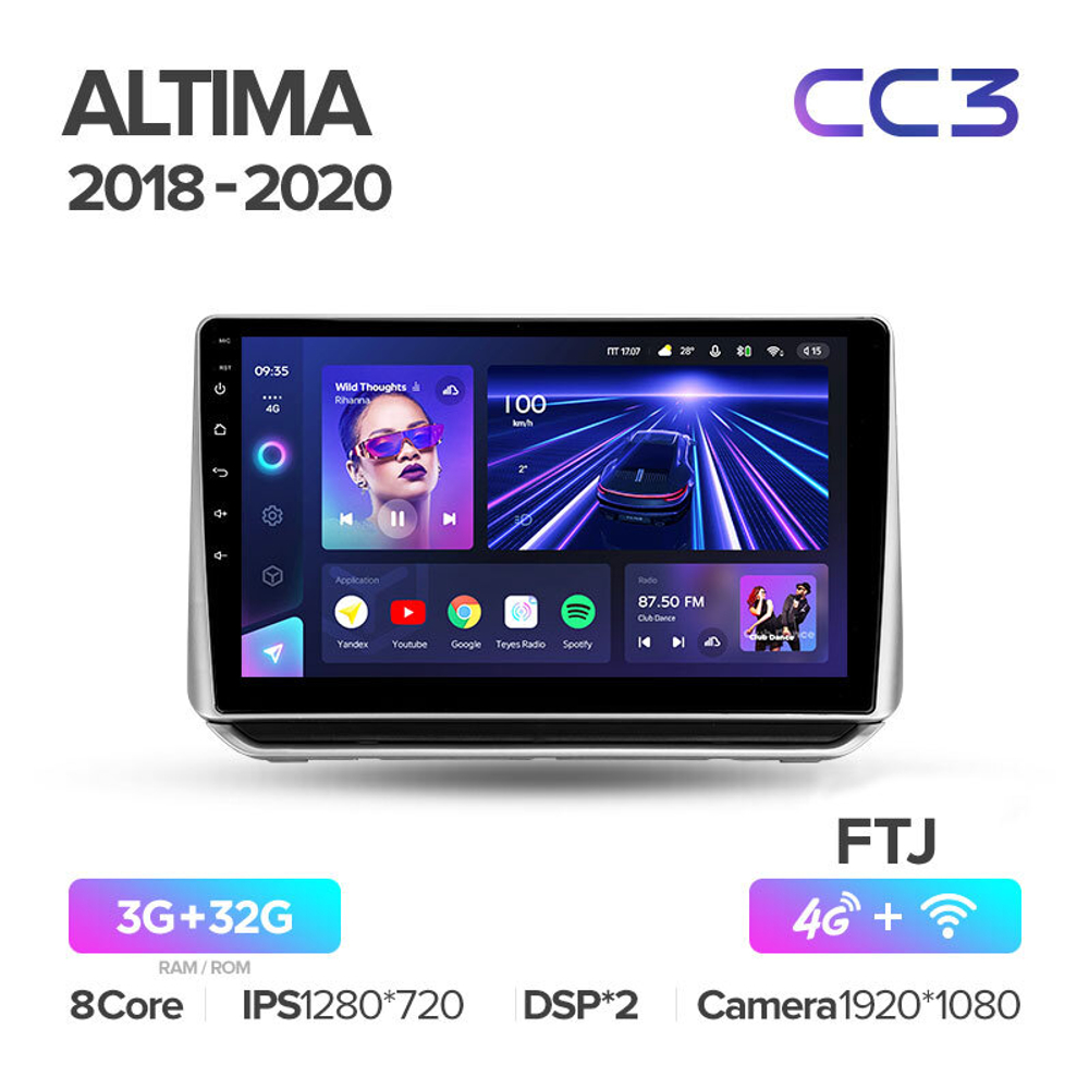 Teyes CC2 Plus 9" для Nissan Altima L34 2018-2020