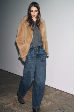 ZARA ДЖИНСЫ-БАЛЛОНЫ — ZW COLLECTION, СИНИЙ