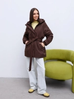 Куртка весенняя удлиненная с капюшоном