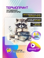 Термонаклейка на одежду, термопринт "Енот"