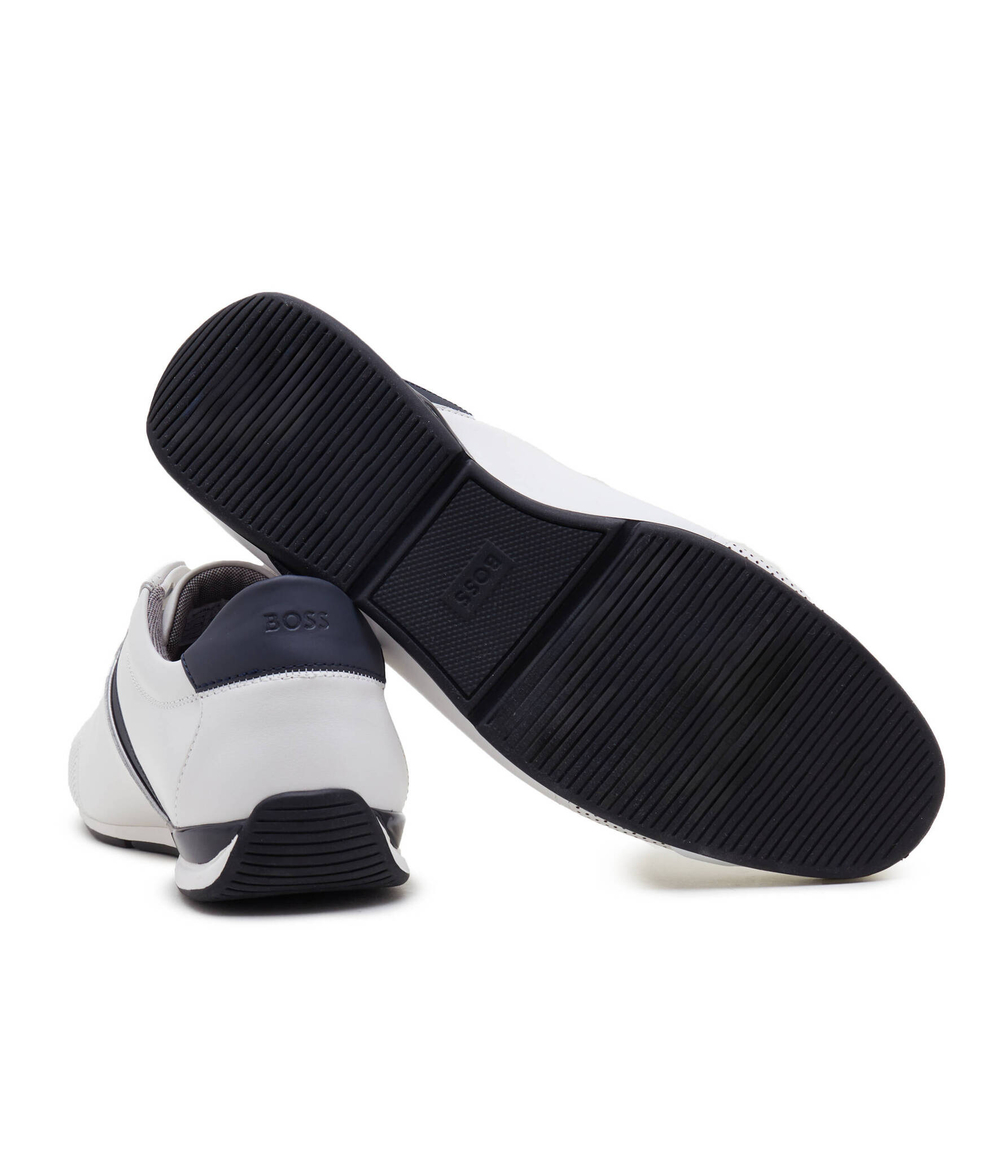 Кожаные кроссовки saturn_lowp_lux4 BOSS BLACK - белый(50498282)