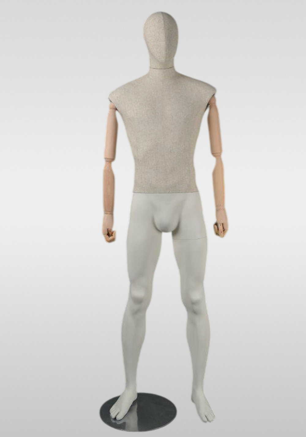 Мужской абстрактный манекен Vintage 05/Деревянные руки/Обтяжка лен