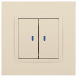 Выключатель ЭРА Elegance 14-1105-02 двойной с подсветкой 10АХ-250В IP20 слоновая кость