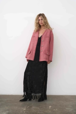 Жакет-тулуп розовый