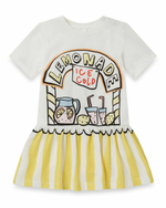 Платье трикотажное STELLA McCARTNEY Белый/Желтые полоски/Принт: LEMONADE (Девочка)