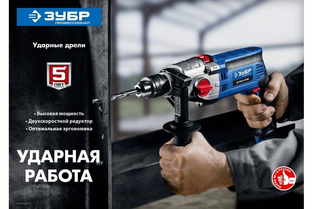 Ударная дрель Зубр ПРОФЕССИОНАЛ ДУ-П850-2 ЭРМ
