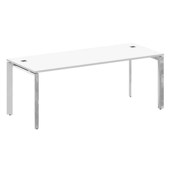 Onix Direct Lux Стол руководителя П-обр. м/к M-O.MP-SRR-6.8 Белый Бриллиант/Нержавеющая Сталь/Хром 1
